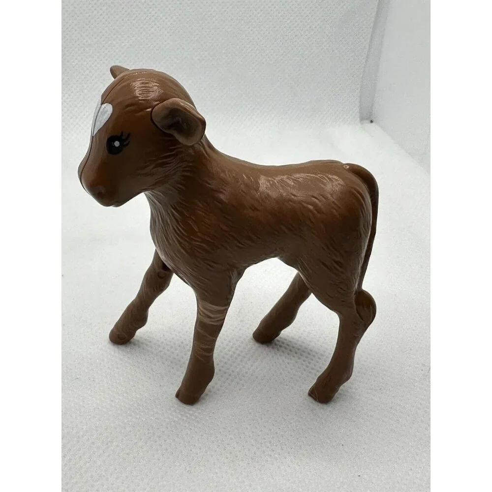 Barbie Sweet Orchard Farm Baby Cow Calf Brown White Replacement 2019‎ Mattel